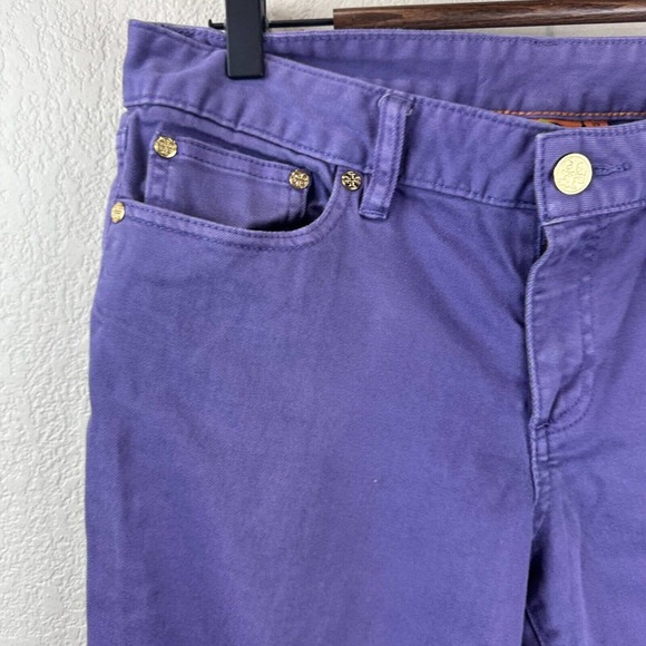 Tory‎ Burch Purple Jeans Women 29 Crop Alexa Cropped Preppy - Picture 2 of 15